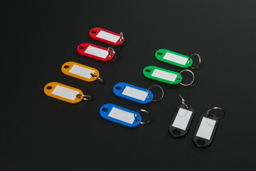 Artful Colorful Key Tags on Black