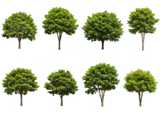 Isolated Green Tree Foliage for Landscape Design Element on Transparent