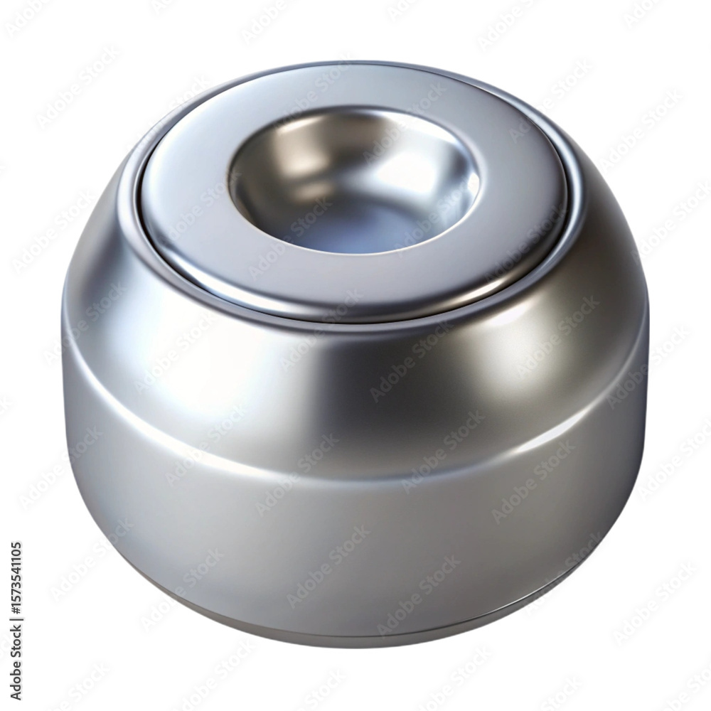 Fototapete realistic rendered metallic ball object with shiny surface isolated on a black background design