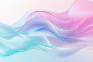 Abstract flowing waves made of soft pastel colors pink, lavender, blue, and mint smooth texture
