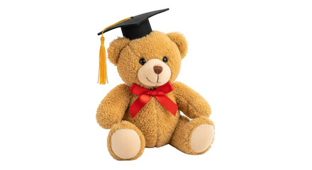 Cute Teddy Bear Graduation Cap Bow Tie PNG
