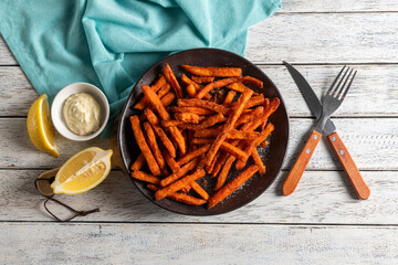 Crispy Sweet Potato Fries With Dip