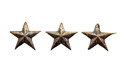 Rustic vintage stars in weathered array, symbols of charm in a timeless display. Transparent PNG. 
Ideal for design, décor, or rustic-themed play.