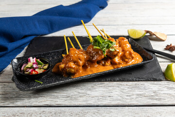 Delicious Skewers in Rich Sauce Ready to Indulge