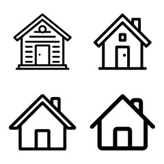 House Icon Set silhouette, Vector Design