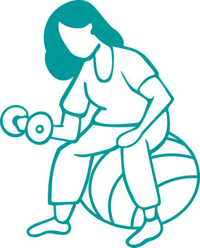 Icono de mujer haciendo ejercicio