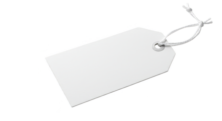 Isolated Illustration of Blank White Tag with String for Price or Gift