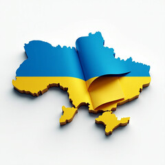 Obraz premium Ukraine silhouette, Ukraine 3D map, patriotic design, Ukraine nation, 