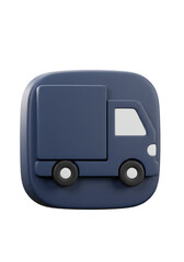 3d Render Delivery Truck Icon Isolated On Background For Shipping