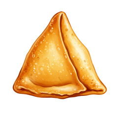 Isolated Illustration Of Golden Brown Samosa Transparent Background