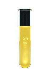 Isolated Illustration of Golden Chemical Test Tube with Transparent Background