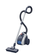 Isolated Illustration Of Gray And Blue Vacuum Cleaner on Transparent