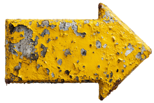 A yellow arrow with a rusted tip