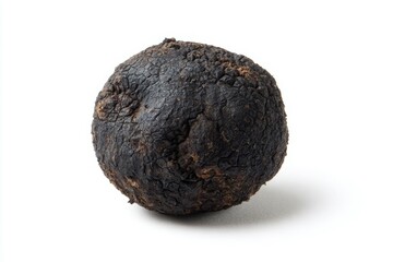 Close-up of black truffle on white background