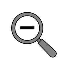 Magnifying Glass Minus Symbol Grey Flat Icon Clear Zoom Out Design