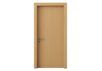 Fototapeta premium Realistic Isolated Wooden Door in Transparent Background Illustration