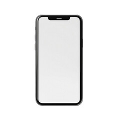 mock up mobile phone with blank white screen on white background, front view style, Ai generated Images