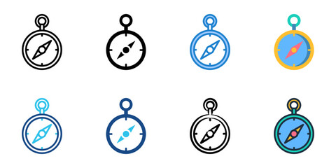 Compass icon set multiple style collection   © Gravisio