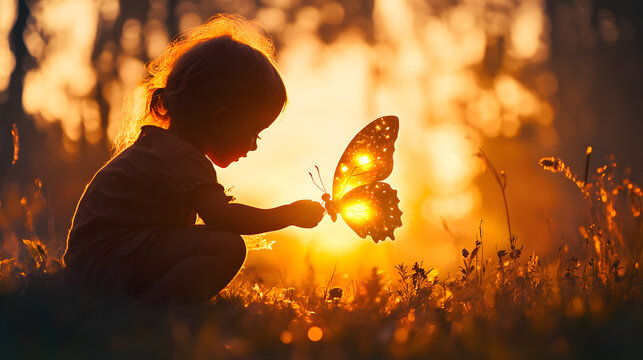 girl and butterfly