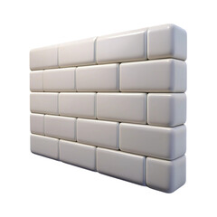 3d rendered white brick wall perspective view for design and architectural background