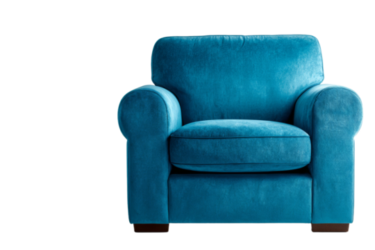 A blue chair with a striped pattern - Powered by Adobe