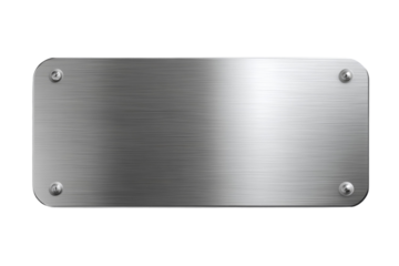 A silver metal plate with a square shape and a hole in the middle