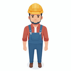 vector full body image of a male worker