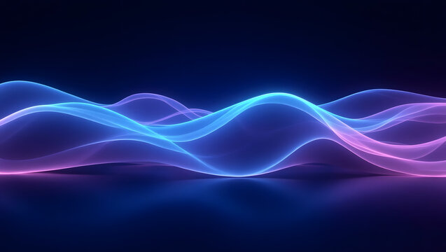 Digital wave pattern with neon blue and purple tones