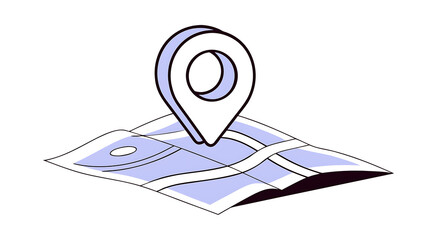 3d location pin map element navigation point beige marker on purple place gps navigator city street roads mobile app cartoon design icon isolated on white 3d vector illustration 61125257 1