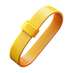 Yellow rendered bracelet design isolated on black background for fashion themes