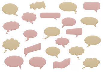 Isolated Illustration of Speech Bubbles for Conversation and Communication