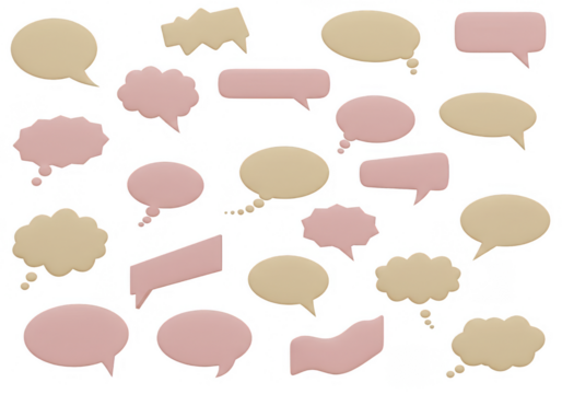 Isolated Illustration of Speech Bubbles for Conversation and Communication