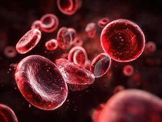 Red blood cell, and erythrocyte, in a blood vessel. Iron in hemoglobin. 3D-Illustration