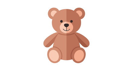 Fototapeta premium Adorable Brown Teddy Bear Illustration Flat Design