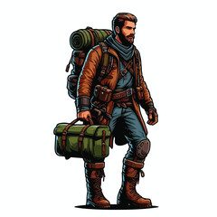 vector full body image of an adventurer