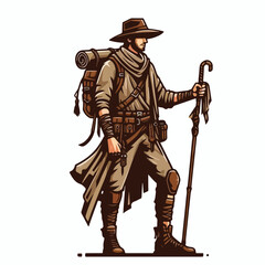 Obraz premium vector full body image of an adventurer