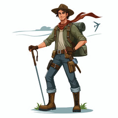 vector full body image of an adventurer