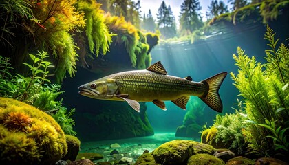 Fish in an underwater forest