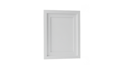 Simple 3D White Frame Vertical Empty Mockup on Transparent Background