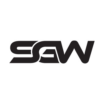 Modern Triple Initial Monogram Logo Design &ndash; Bold Minimal Typography Icon SGW