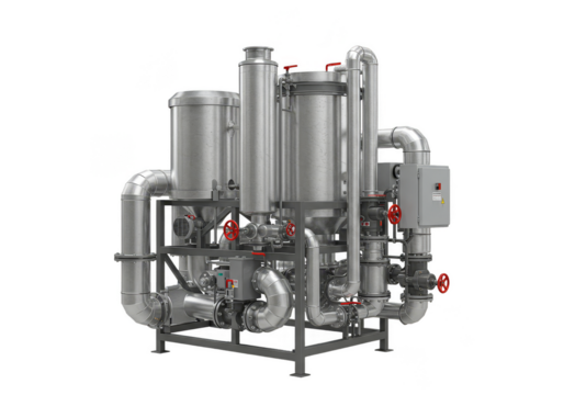 Isolated Industrial Machinery Steel System On Transparent Background Illustration