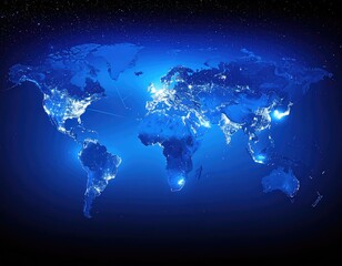 Obraz premium Global lights map