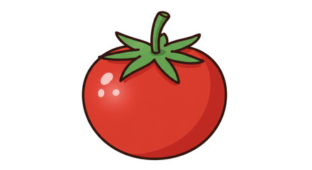 Illustration of Ripe Red Tomato Isolated With Transparent Background