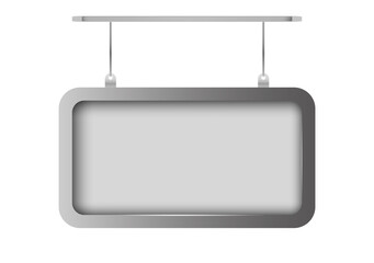 Blank stainless steel frame or hanging sign mockup