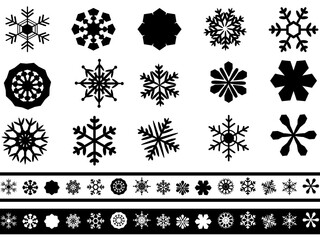 雪の結晶の素材セット