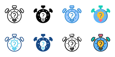 Quiz icon set multiple style collection 
