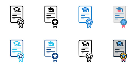 Report Card icon set multiple style collection 
