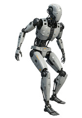 3d Rendering of Sleek White Android Isolated on Transparent Background