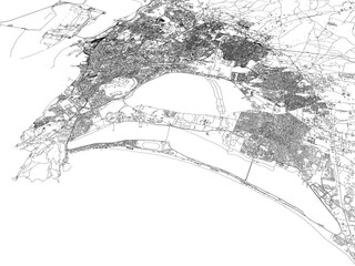 Obraz premium 3D illustration of city and urban in Cagliari Italy