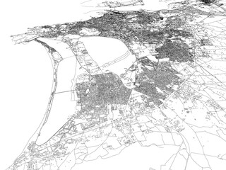 Obraz premium 3D illustration of city and urban in Cagliari Italy